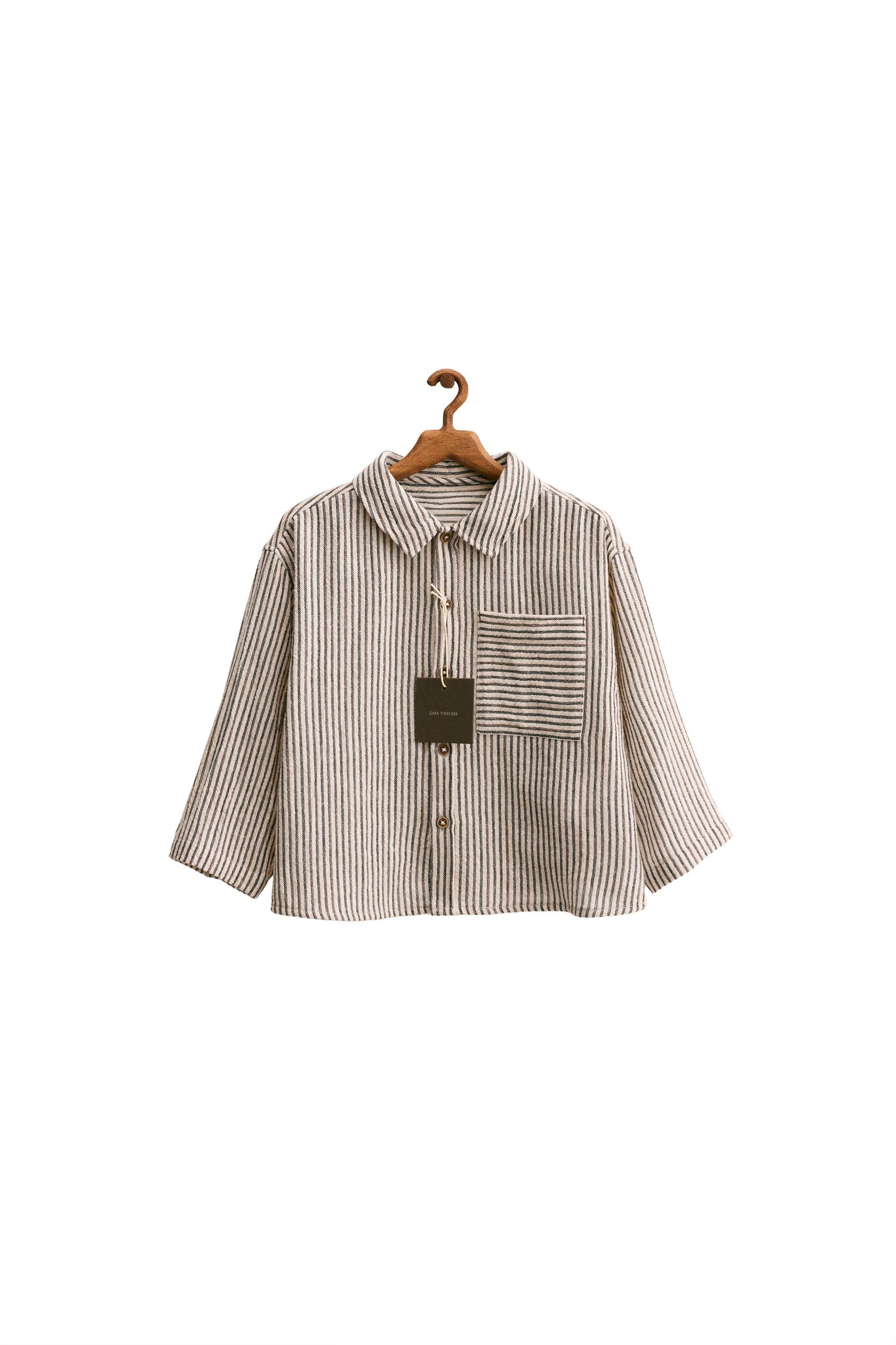 Zara Timeless Striped Shirt – Ecru