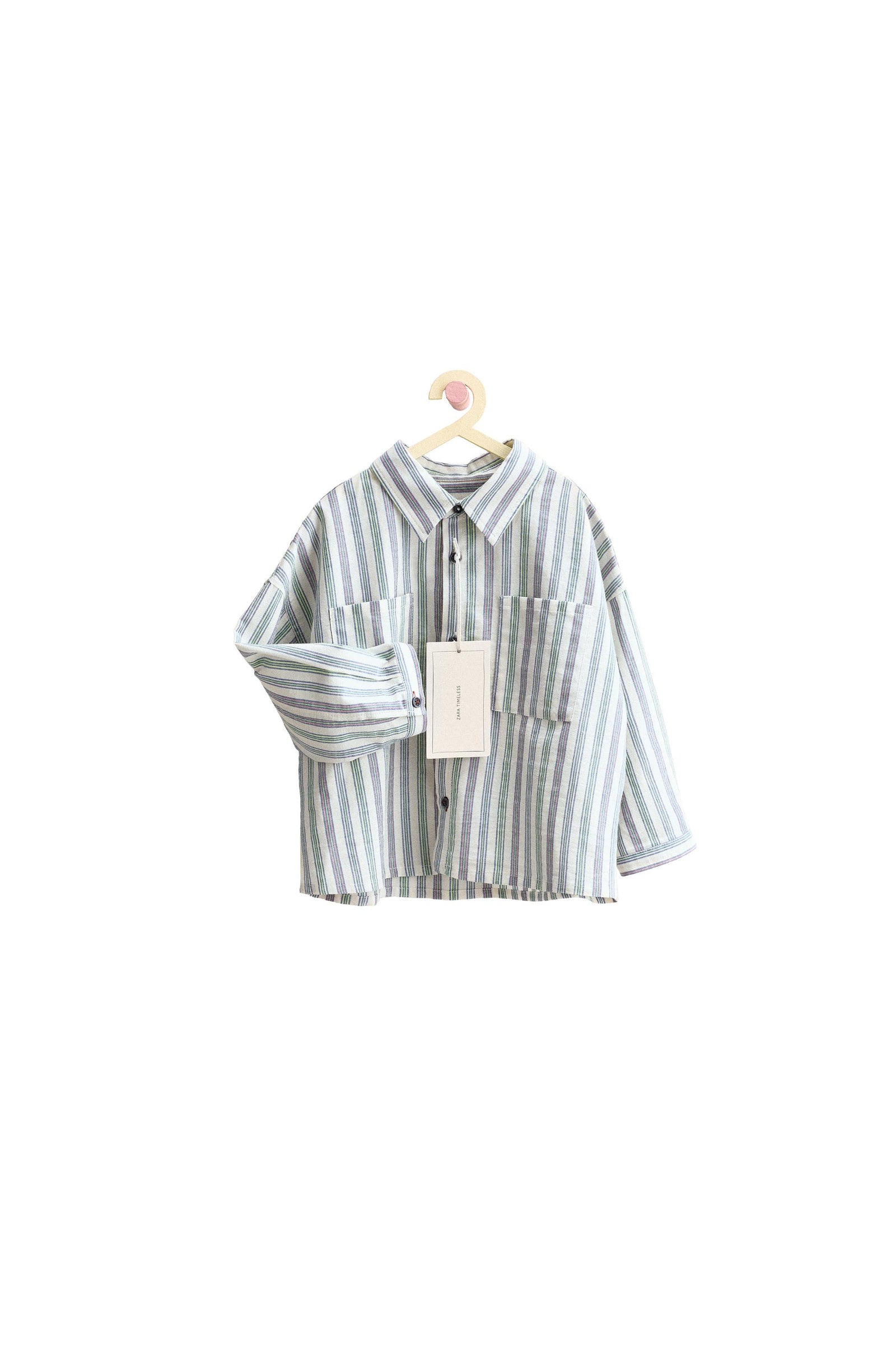 Zara Timeless Striped Pocket Shirt – Blue