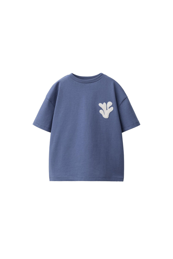 Crochet Appliqué T-shirt – Blue