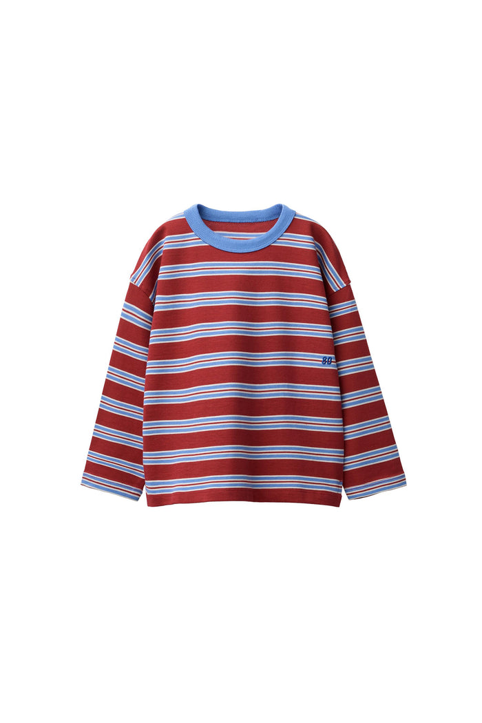 Embroidered Striped T-shirt – Red / White