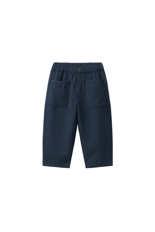 Straight Leg Pants with Pockets – Navy blue