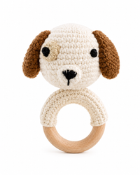 Hand-Crocheted Cotton Dog Rattle