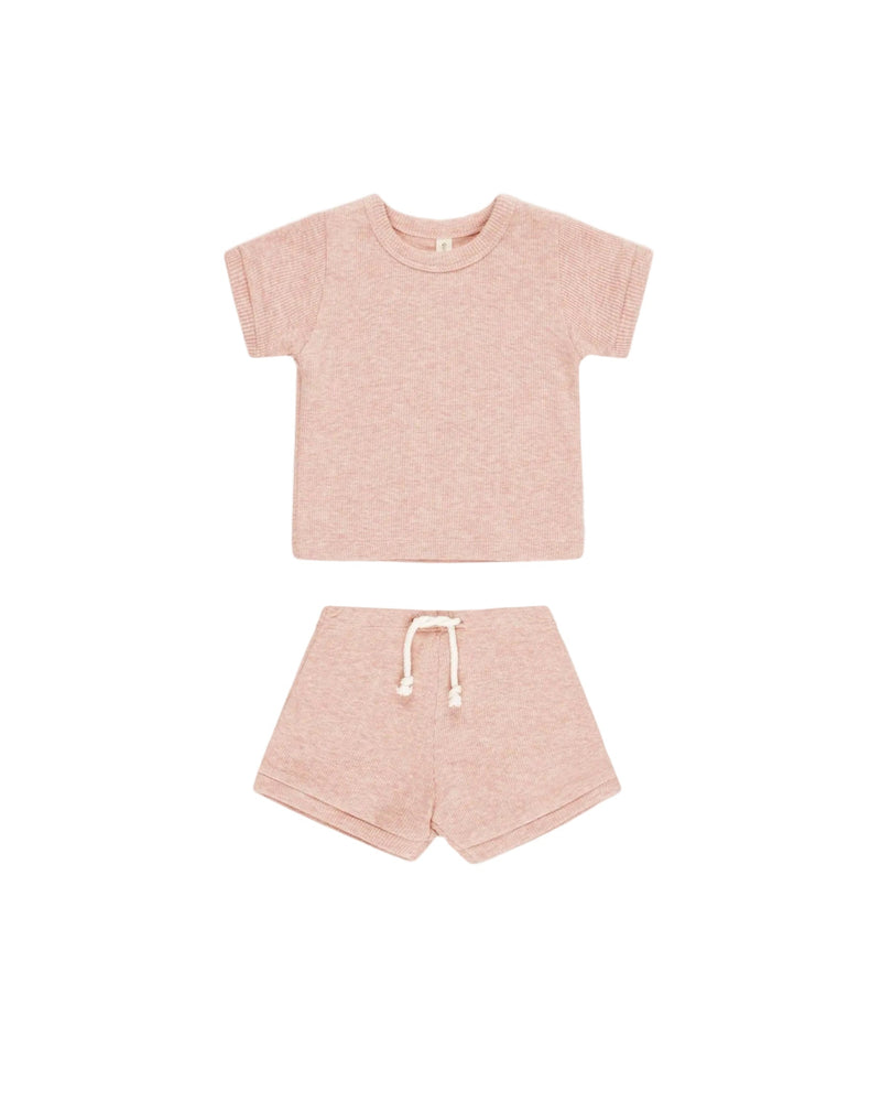 Ribbed Shortie Set – Rose