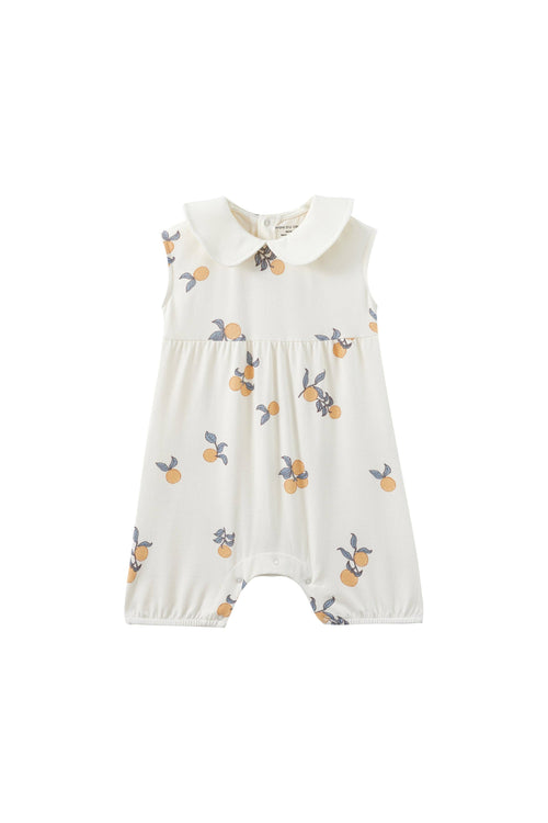 Baby Collar Tank Romper — Clementine — Honey & Stitch baby & toddler clothing