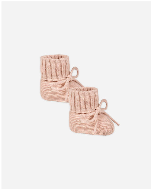 Knit Booties Heathered Rose