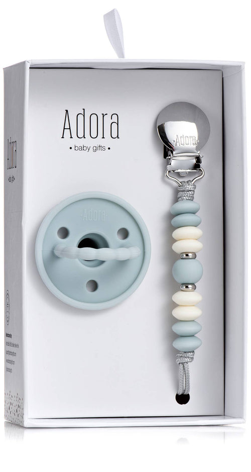Classic Sky Vanilla Pacifier Clip Set