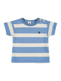 Sailor Blue Wide StripedTee - Petit Bateau