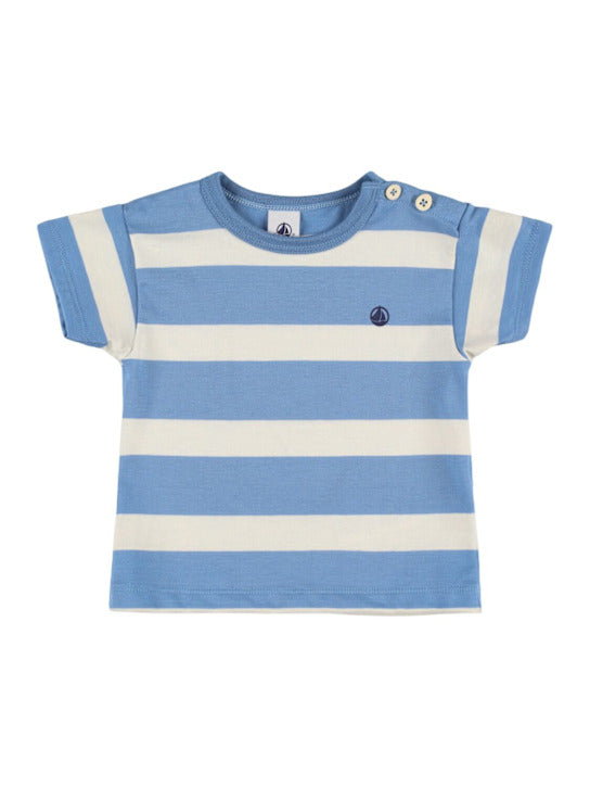 Sailor blue wide stripe baby tee