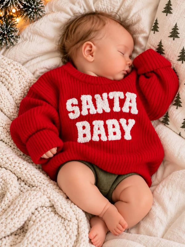Santa Baby Knit Baby Sweater
