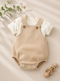 Sea Creatures Bodysuit & Tan Overall Set