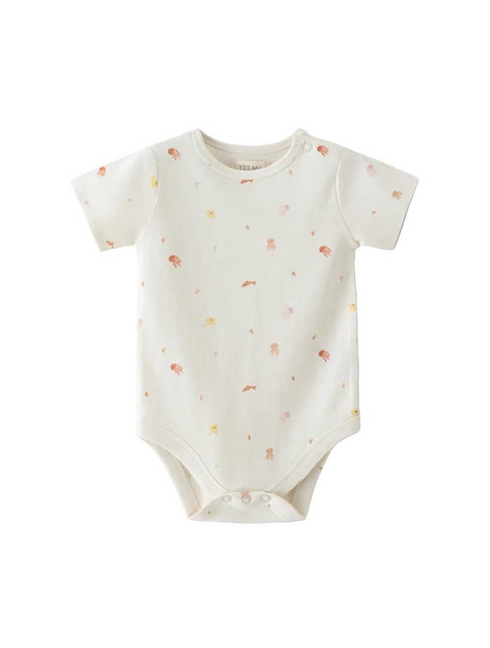 Sea creatures short-sleeve baby bodysuit