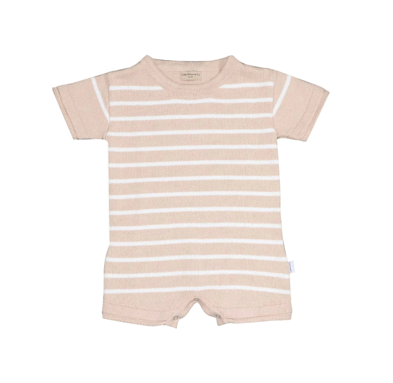 Knit Shortie Romper — Striped
