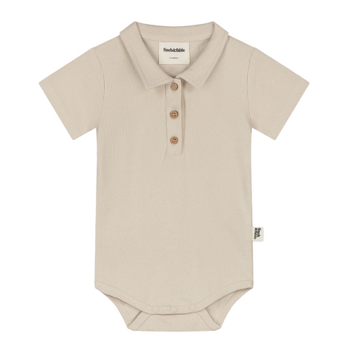 Oat Ribbed Polo Bodysuit — OEKO-TEX certified — Honey & Stitch baby & toddler clothing