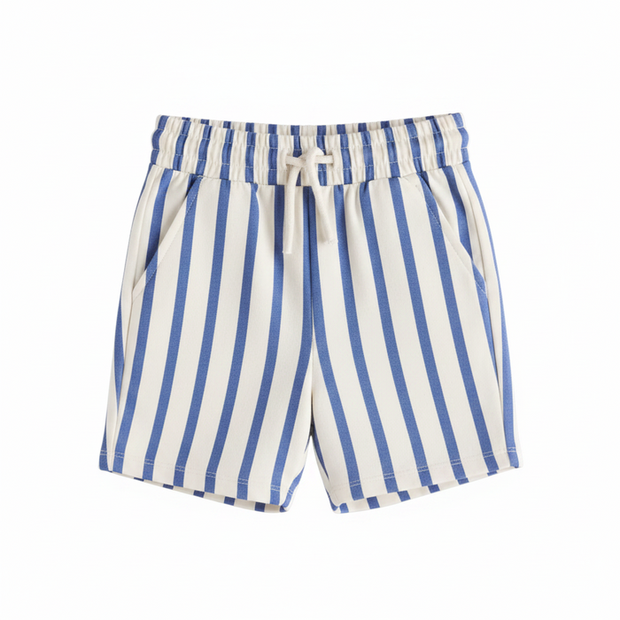 Cobalt stripe cotton baby shorts