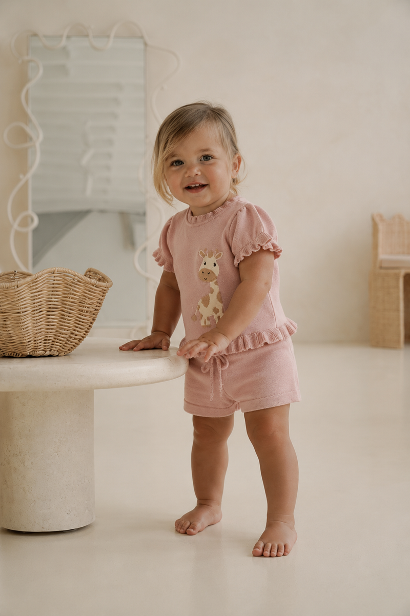 Pink Baby Shorts - 100% Cotton Organic Made in Italy