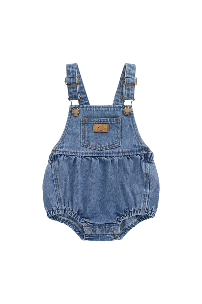 Vintage denim cotton baby playsuit