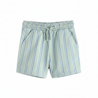 Sage Stripe Cotton Shorts