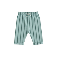 Striped Cotton Joggers - soft sea-green