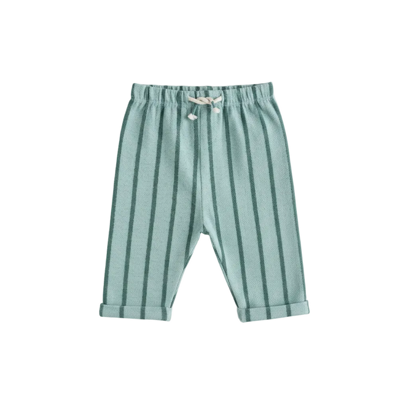 Striped Cotton Joggers - soft sea-green