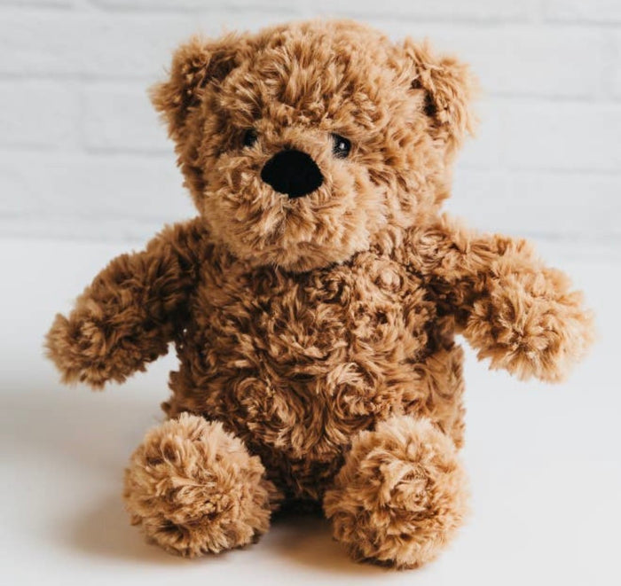 Weighted plush brown teddy bear baby gift