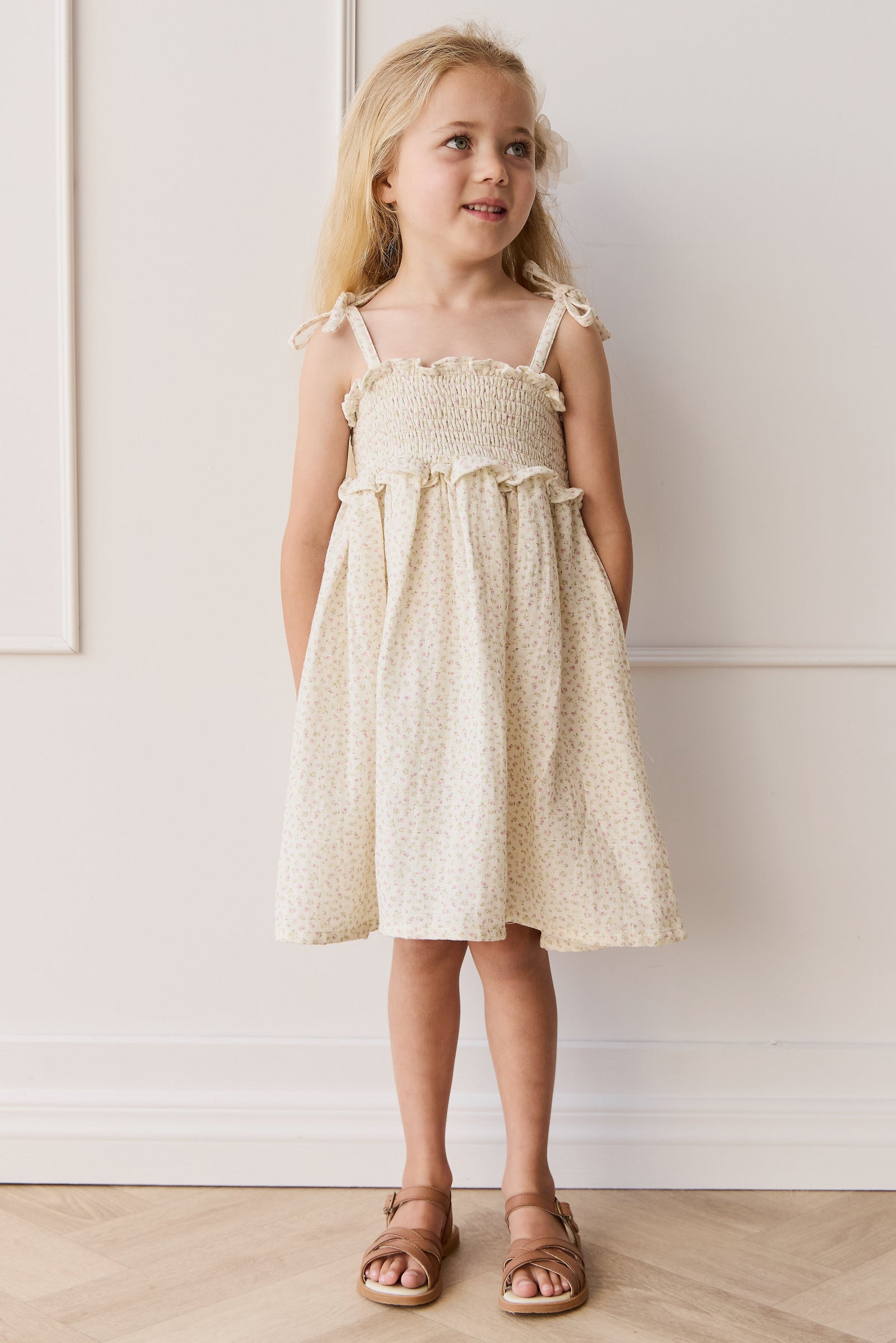Organic Cotton Muslin Cleo Dress - Pippa Pink