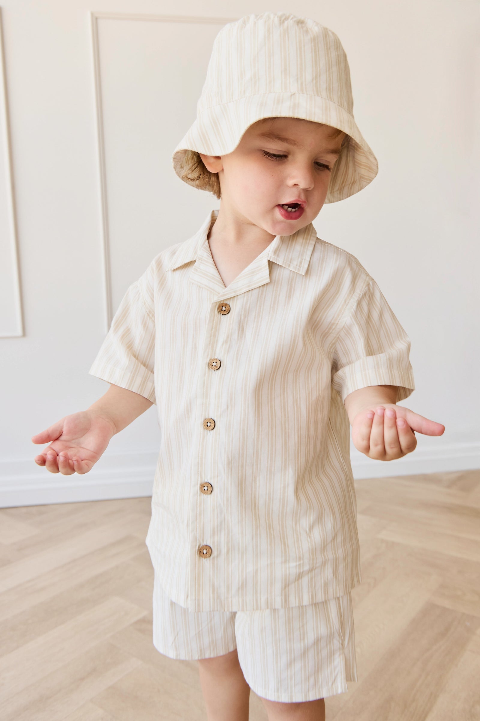 Organic Cotton Silas Shirt - Variegated Stripe Foam