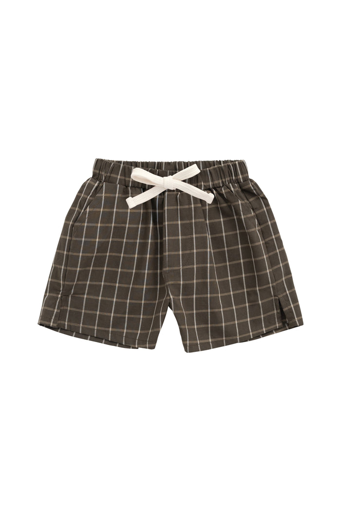 Tarmac check organic cotton baby shorts