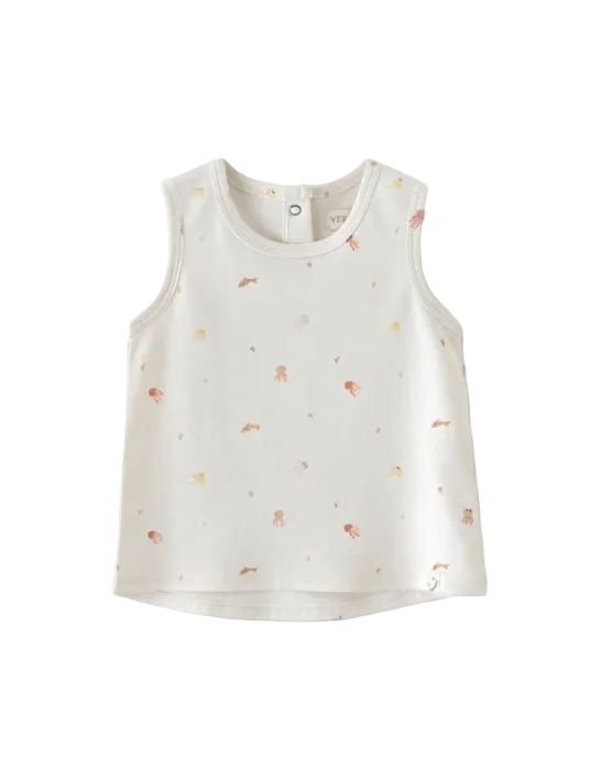Sea creatures print cotton baby top