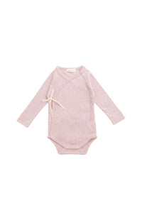 Organic Cotton Kimono Bodysuit with Tie