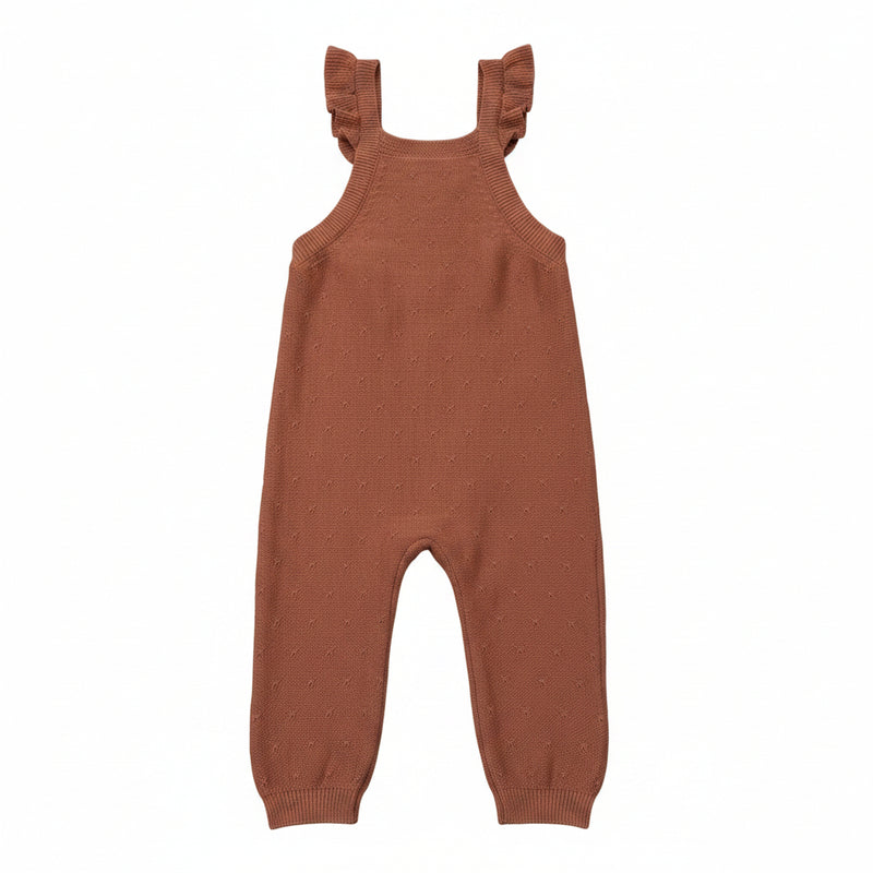 Pointelle Knit Overalls