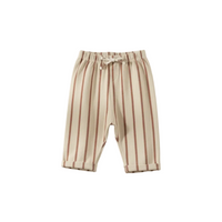 Striped Cotton Joggers - Cream