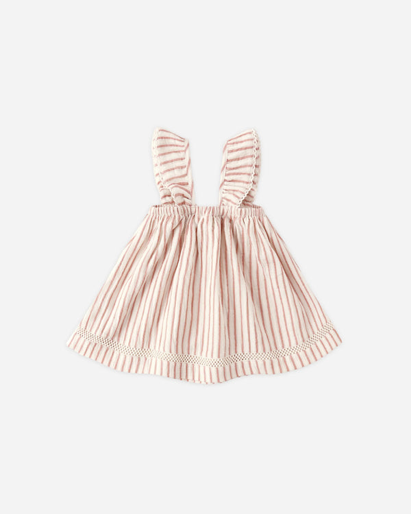 Ruffle striped baby dress in organic cotton