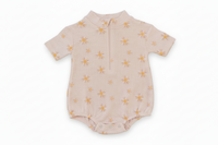 Waffle Knit Bubble Romper – Soft Yellow