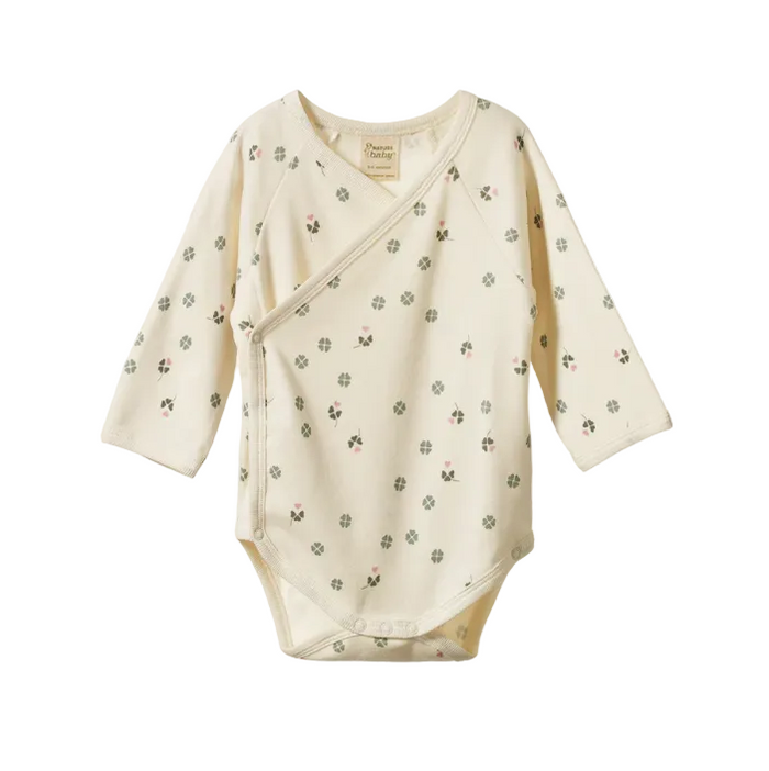 Lucky print kimono baby bodysuit
