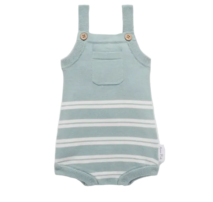 Eucalyptus stripe knit baby romper