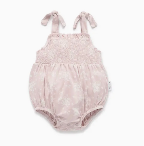 Pink Floral Bubble Romper