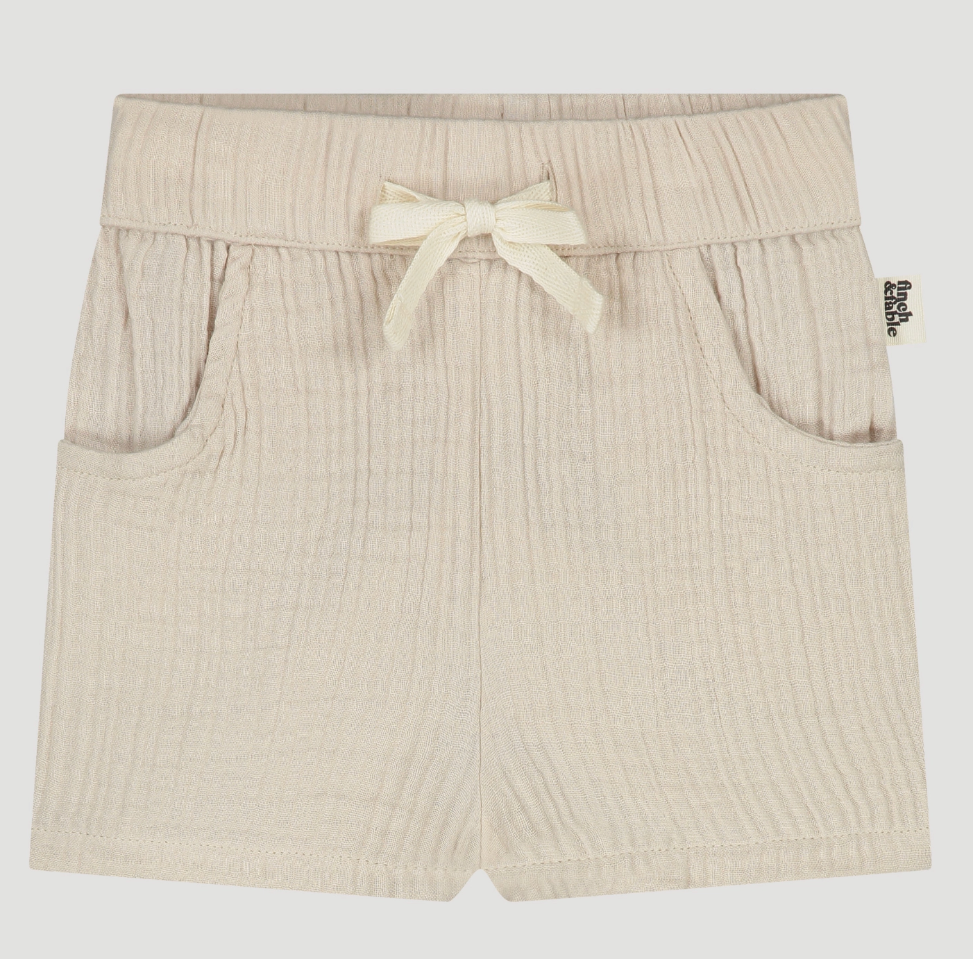 Organic Cotton Muslin Shorts - Tan