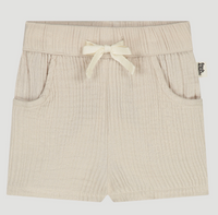Organic Cotton Muslin Shorts - Tan