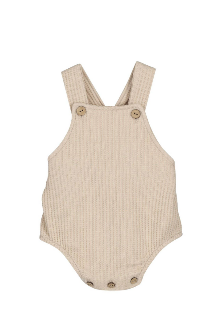 Tan Cotton Baby Overall Romper