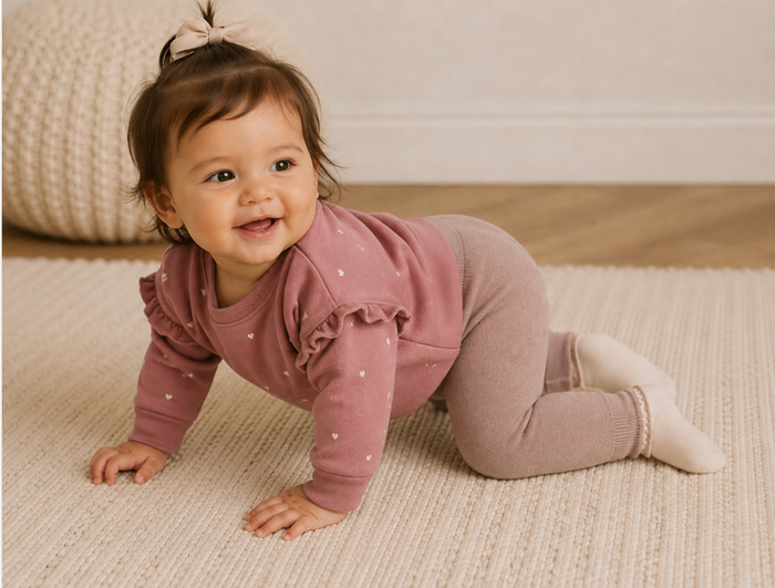 Organic Knit Cotton Cotton Leggings- Cocoa Heather