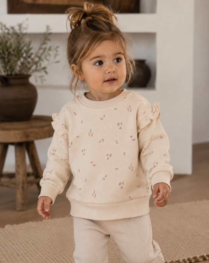 Girls' Fleece Ruffle-Sleeve Pullover Sweatshirt - Aspen (Organic Cotton)