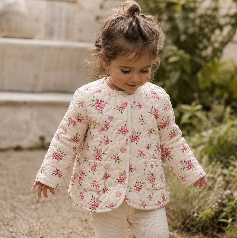 Pink Floral Quilted Jacket