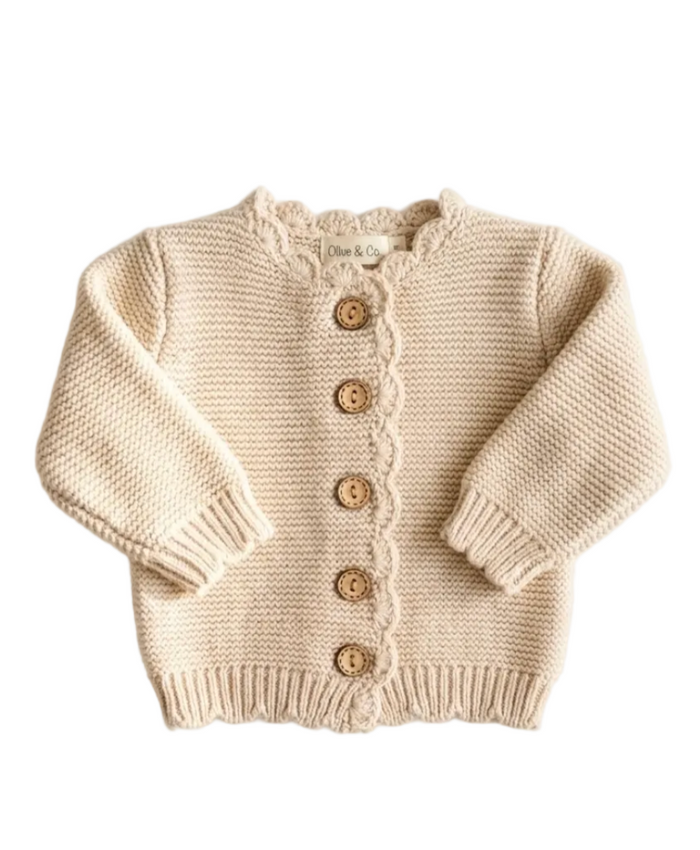 Cotton Knitted Cardigan - Oat