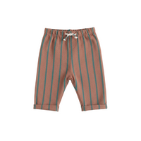 Striped Cotton Joggers - Terracotta