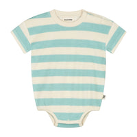 Terry Cotton Bodysuit — Mint Stripe