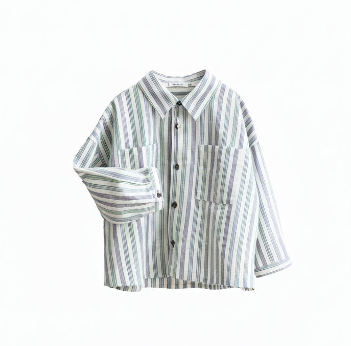 Timeless Striped Pocket Shirt – Blue