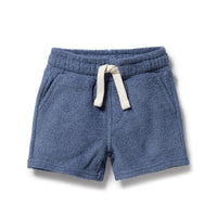Deep Blue Organic Terry Short — 12 to 18 Months