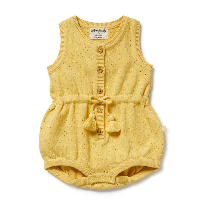 Sunny Sorbet knit tie baby bodysuit