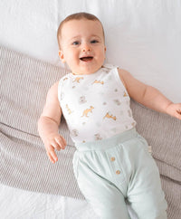 Organic Cotton Singlet Bodysuit — Kangaroo & Koala