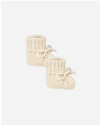 Knit Booties Heathered Natural